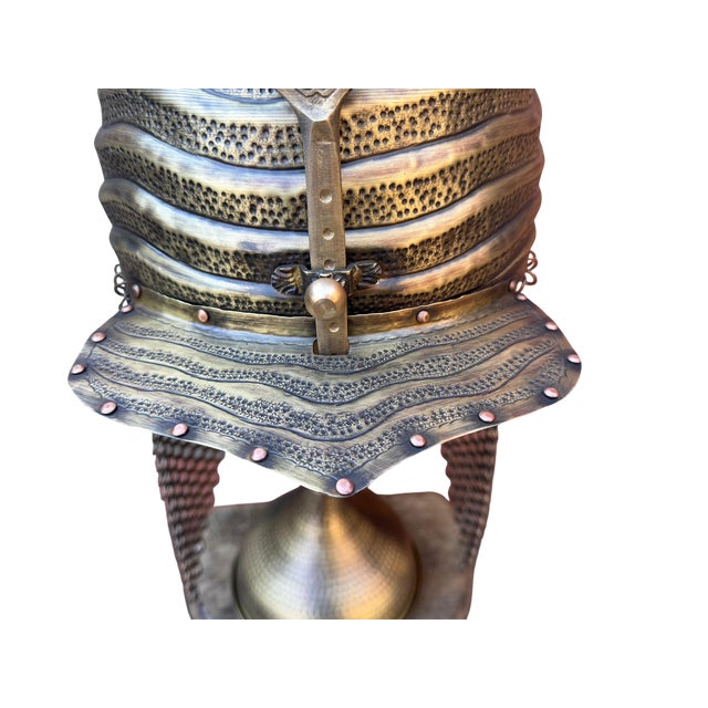 Fluted Brass Warrior Helm For Sale - Image 4 of 15