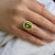 Contemporary Kai Natural Peridot Opal Tsavorite Cocktail Ring in 14k Yellow Gold, size 7.5 For Sale - Image 3 of 7