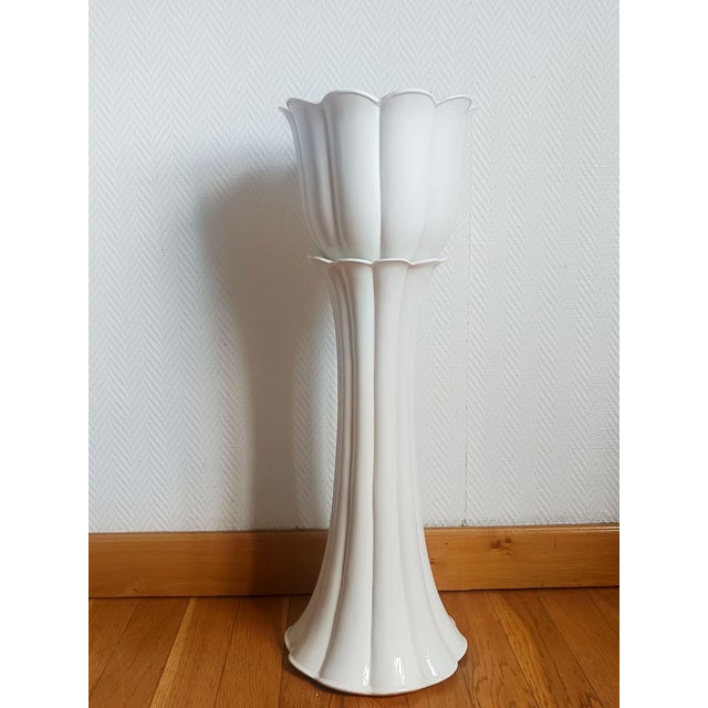Vintage Italian Earthenware Planter on Stand, 1970s For Sale - Image 9 of 9