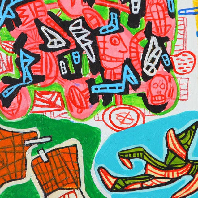 Abstract Peter Geise, Modernist Mixed Media Painting, "Grifter Fix" For Sale - Image 3 of 5