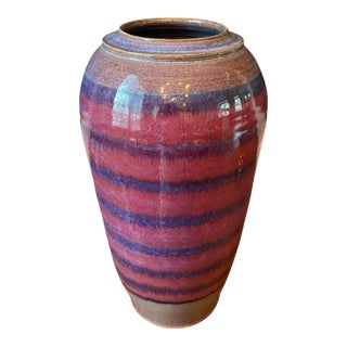Large Signed Late 20th Century Studio Pottery Vase – 16” For Sale