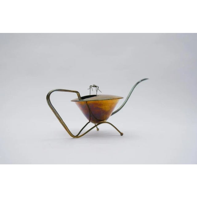 Austrian Brass Watering Can with Movable Spider, 1950s For Sale - Image 4 of 13