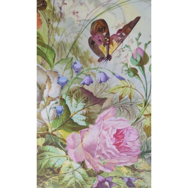 French Large 19th Century French Faience Roses Platter Creil & Montereau For Sale - Image 3 of 7