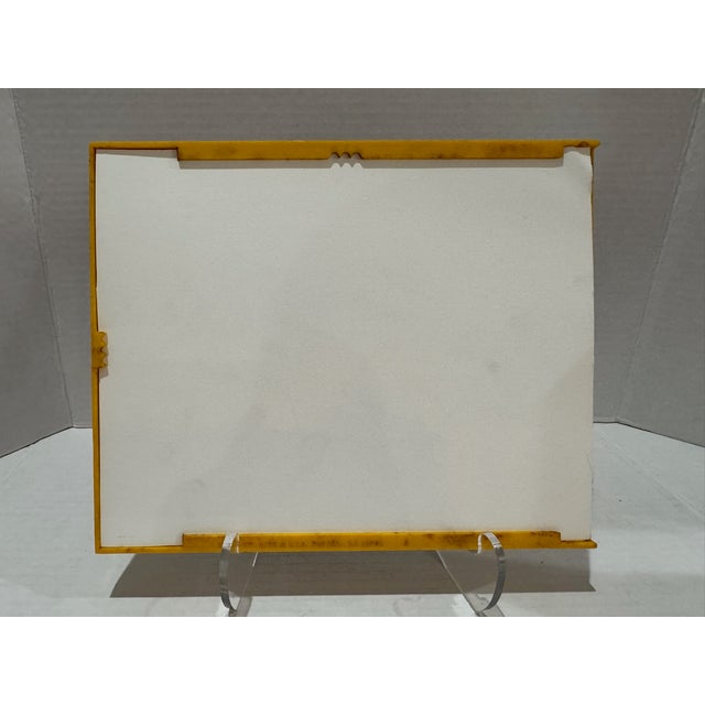 Mid 20th Century Set of 3 Contemporary Framed Portrait Paintings in Yellow Frames For Sale - Image 5 of 14