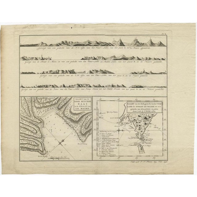 Antique Map of the Strait of Le Maire Between Terra Fuego and Staten Island, 1803 For Sale - Image 3 of 5