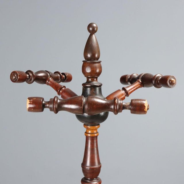 Coat Stand in Elm, Maple and Ebonized Parts For Sale - Image 3 of 8