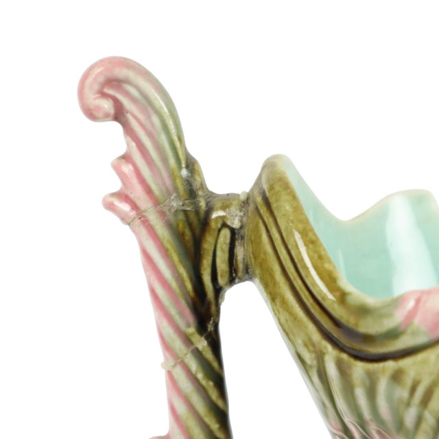 Ceramic Antique Art Nouveau Rococo Blue Vase, 1890s For Sale - Image 7 of 16