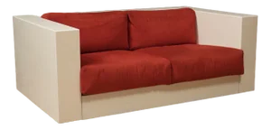 Mod. Saratoga White and Red Sofa by Massimo Vignelli, 1964