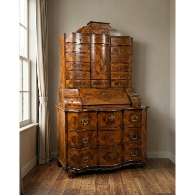 Baroque Antique Baroque Italian Secretaire À Abattant 1750 For Sale - Image 3 of 7