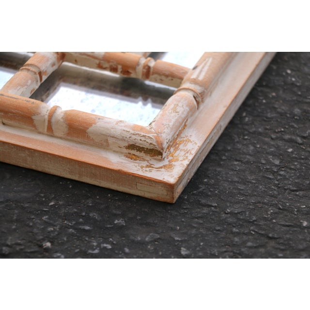 Vintage Italian Faux Bamboo Greek Key Wall Mirror, 1970s For Sale - Image 15 of 18