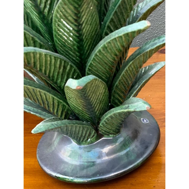 Green Vintage Monumental Hilario Alejo Madrigal Glazed Terracotta Pineapple For Sale - Image 8 of 14