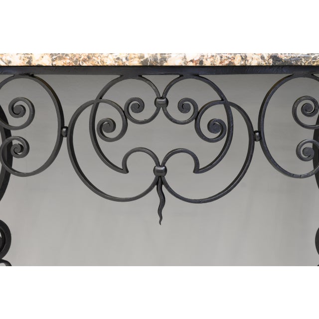 Metal Marble Top Console Table, 1950s For Sale - Image 7 of 11