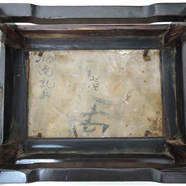 Antique Solid Rosewood Chinese 'Mahjong' Stools / End Tables With White Grey Dali Lake Marble Tops - Set of 4 / Pair For Sale - Image 12 of 12