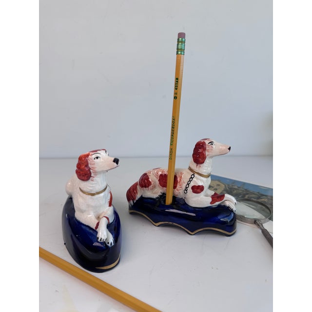 Late 19th Century Staffordshire Dogs Pen Holder, a Pair For Sale - Image 10 of 10