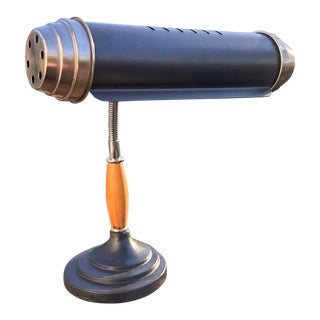 Vintage 1940's Art Deco Bullet Gooseneck Desk Lamp For Sale