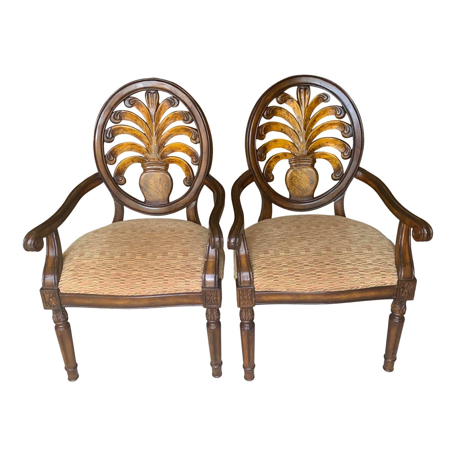 Ethan Allen Pineapple Accent Chairs a Pair Chairish