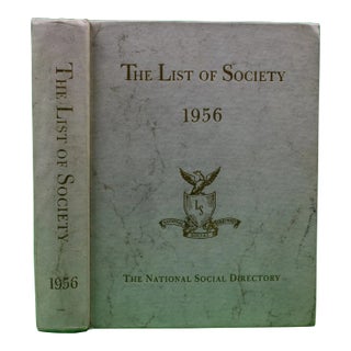 "The List of Society 1956 the National Society Directory" 1956 For Sale
