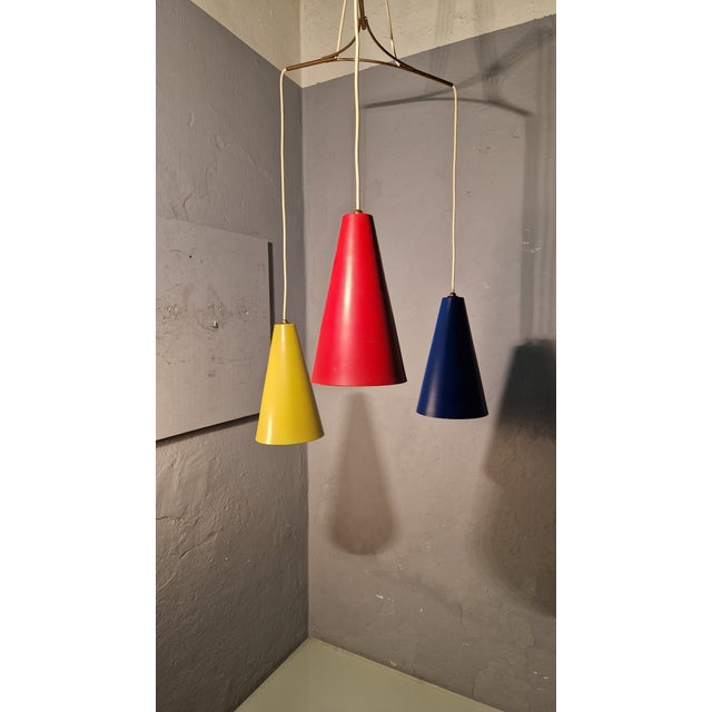 1950s Vintage Pendant Lamp in Brass from Stilnovo, 1950s For Sale - Image 5 of 11