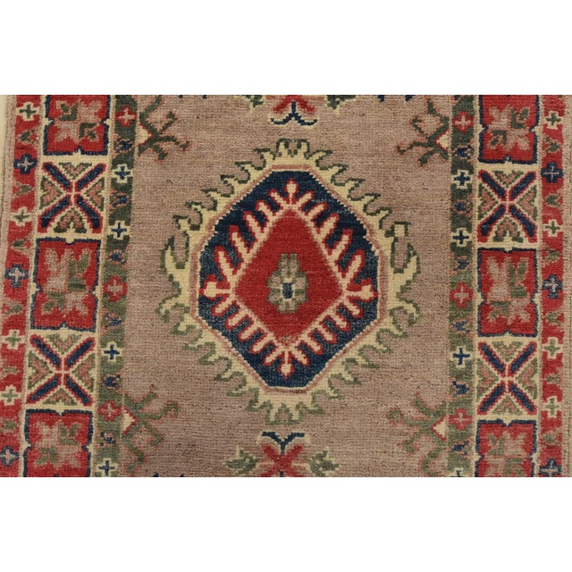 2020s Kazak Runner 2’1” X 5’11” Brown Wool Tribal Hand-Knotted Oriental Rug For Sale - Image 5 of 10