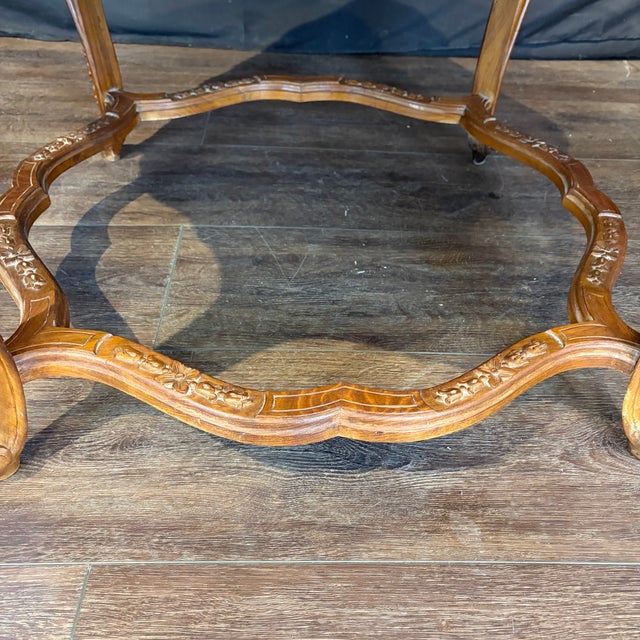 French Louis XV Marble Top Coffee Table With Exceptional Carving For Sale - Image 10 of 10