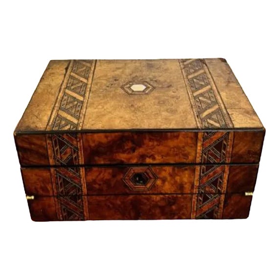 Victorian Tunbridge Ware Inlaid Writing Box, 1860s For Sale