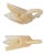 Elegant pair of hand-carved stone swan sculptures, crafted in softly banded onyx/alabaster tones and mounted on oval stone...