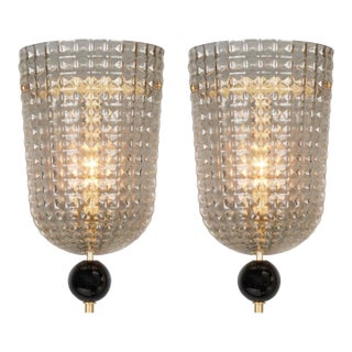 Art Deco Style Murano Glass Sconces - a Pair For Sale