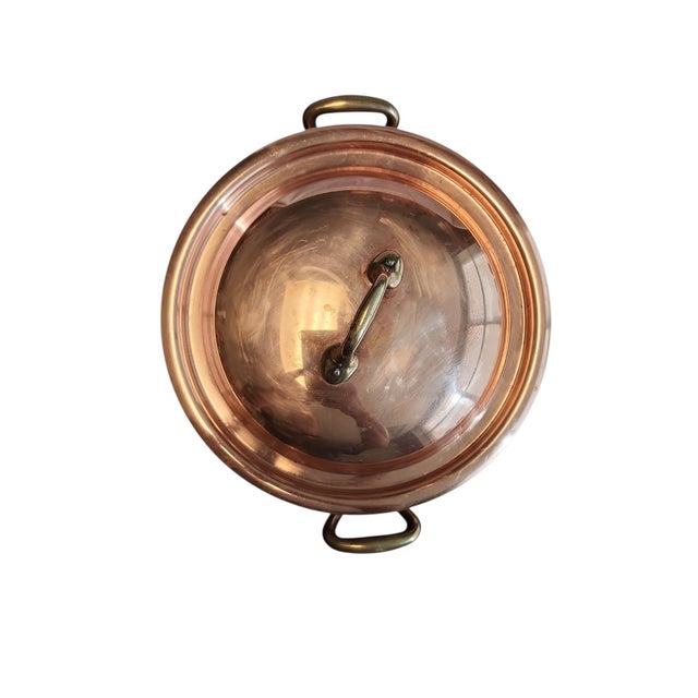 Mid-Century Modern Vintage Mauviel Williams Sonoma Ten Inch Lidded Copper Stew Pot For Sale - Image 3 of 6