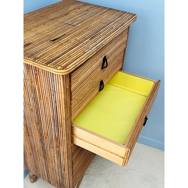 Rattan Chest of Drawers attributed to Adrien Audoux and Frida Minet, 1960s For Sale - Image 14 of 15