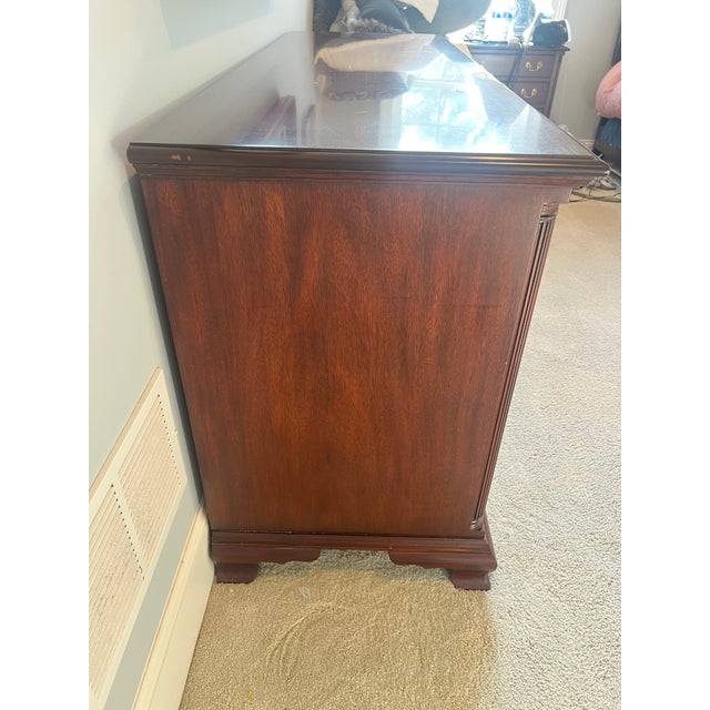 2000 - 2009 Henkel Harris 124 Triple Dresser With H-8 Mirror in #29 Classic Henkel Mahogany For Sale - Image 5 of 5