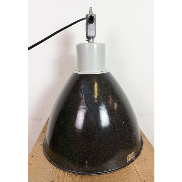Large Industrial Enamel Factory Pendant Lamp from Elektrosvit, 1960s For Sale - Image 18 of 18