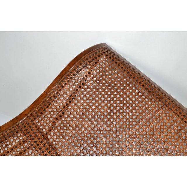 British Colonial Handwoven Cane Turned Wood Spindle Frame Chaise Lounge Daybed For Sale - Image 11 of 13