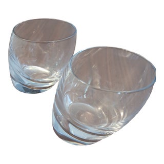 Nambé Tilt Double Old-Fashioned Glasses - Set of 2 For Sale
