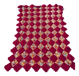 Crocheted Wool Afghan With Assorted Colors