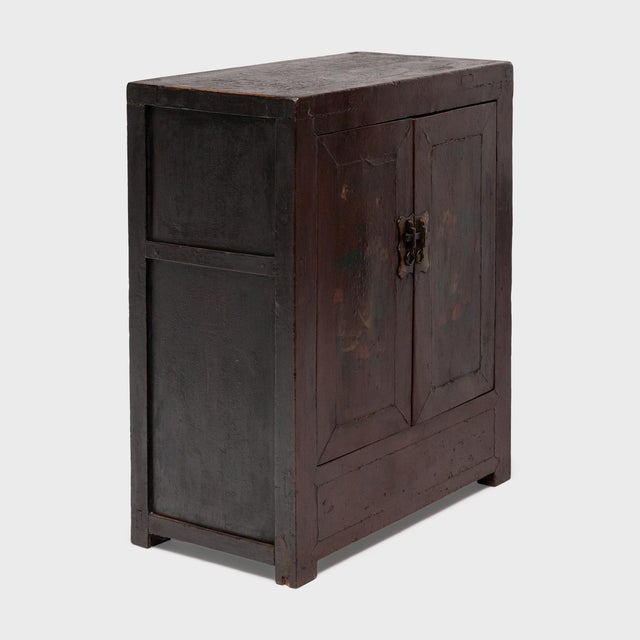 Early 20th Century Chinese Duck & Lotus Locking Cabinet, C. 1900 For Sale - Image 5 of 6