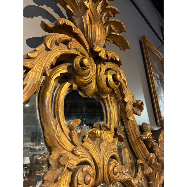 18th Century Pair of French Gilded Mirrors With Chinese Cranes For Sale - Image 12 of 12
