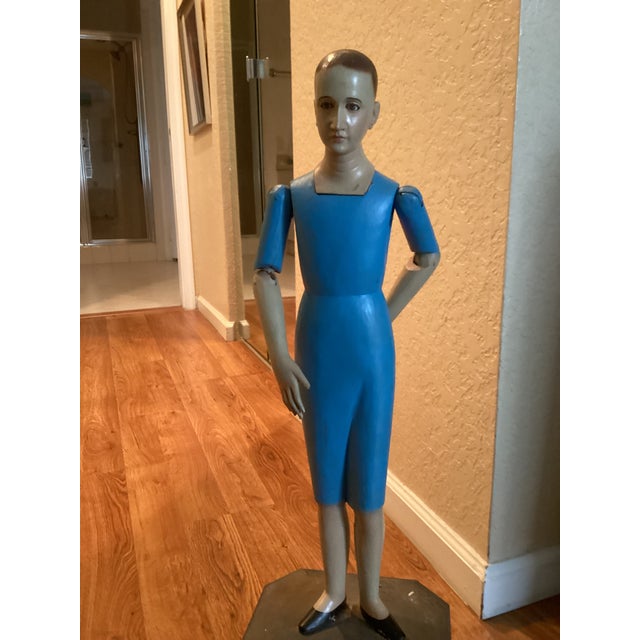 1960s Wooden Statue With Movable Parts For Sale - Image 10 of 12