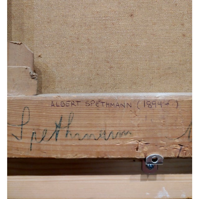 Brown Albert Spethmann - Women Bathing in a Dark Forest-Oil Painting For Sale - Image 8 of 9