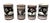 The VTG Antica Siena Italian Pottery Black White Deer Cups or Vases Set of 3 is a vintage set of round, glossy clay and...