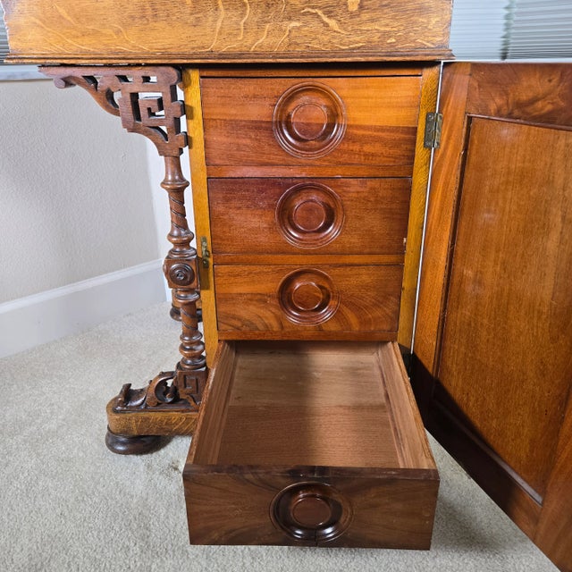 Victorian Leather Top Davenport Desk For Sale - Image 12 of 16