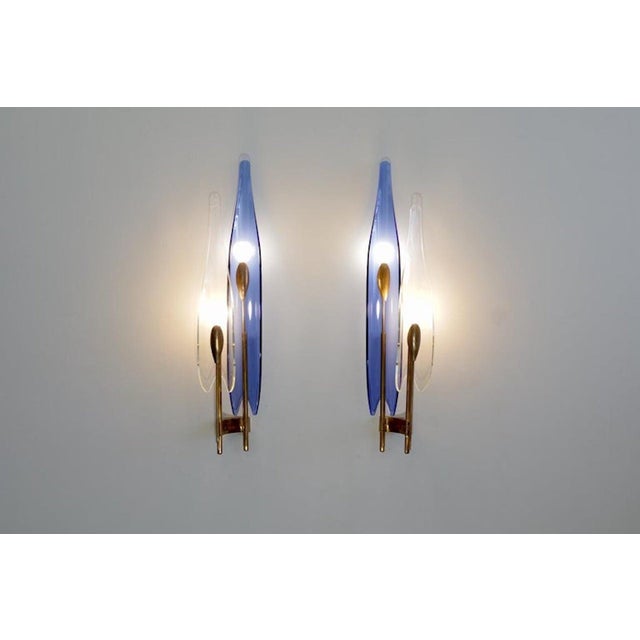 Mid-Century Modern Dahlia Wall Lights Model 1461 by Max Ingrand for Fontana Arte, 1950, Set of 2 For Sale - Image 3 of 10