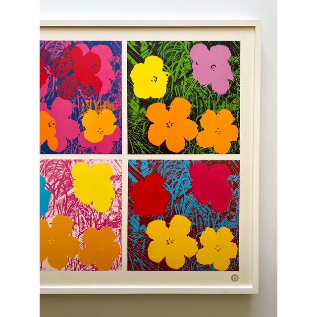Mid-Century Modern Andy Warhol Estate Vintage 1989 First Edition Lithograph Print Extra Large Framed Pop Art Poster " Flowers " 1970 For Sale - Image 3 of 15