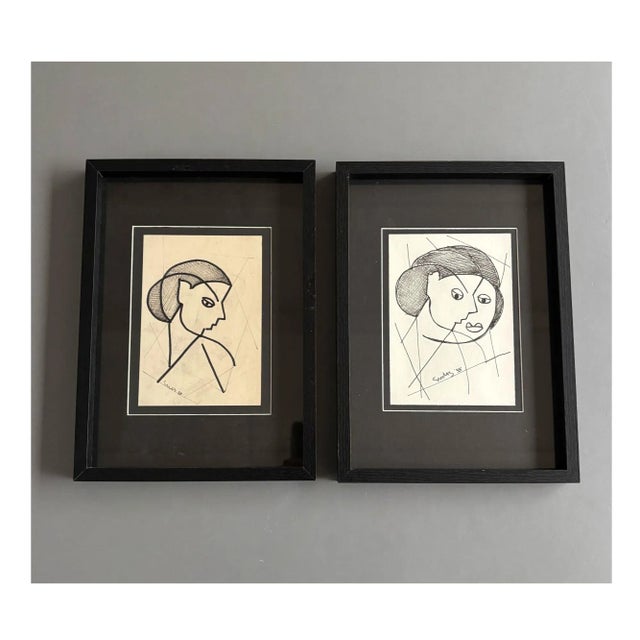 Siep Van Den Berg, Post-War Constructivist Artworks, 1955, Artworks on Paper, Framed, Set of 2 For Sale - Image 11 of 11