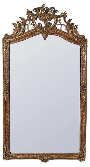 Antique Mirror with Carved Wooden Frame