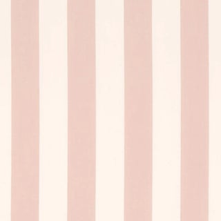 Sample - Schumacher James Stripe Fabric in Blush For Sale