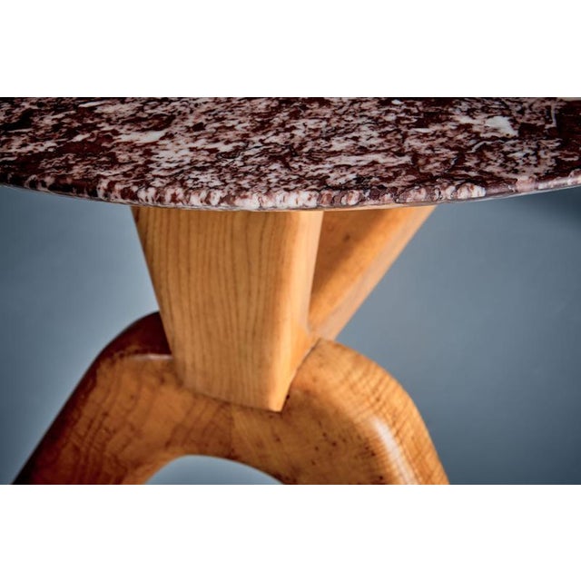 Dining Table with Oval Marble Top attributed to Guglielmo Ulrich, Italy, 1940s For Sale - Image 9 of 13