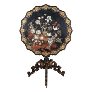 19th Century Napoleon III Lacquered Tilt-Top Table For Sale