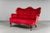 Red Vintage Baroque-Style Velvet Sofa For Sale - Image 8 of 18