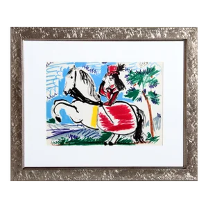 1980s "Woman on Horse 3" Lithograph After Pablo Picasso