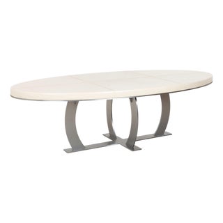 Leather Gilbert Table in Beige Cream from Baxter For Sale